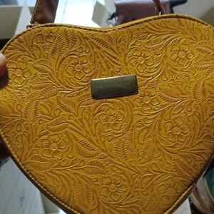 MEXICANA Gold Floral Heart Mini Bag